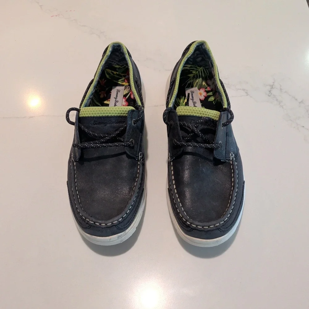 Tommy Bahama Men's Boat Shoes 10.5 Blue Leather Casual Comfort Lace